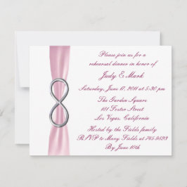 Pink Infinity Wedding Rehearsal Dinner Invitation Kaart