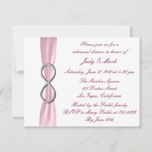 Pink Infinity Wedding Rehearsal Dinner Invitation Kaart