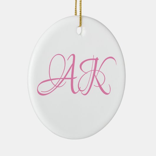 Pink Initial Monogram Mug - CUSTOMIZABLE! Keramisch Ornament (Rechts)