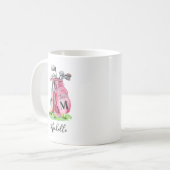 Pink Initial Name Monogram Koffiemok (Voorkant links)