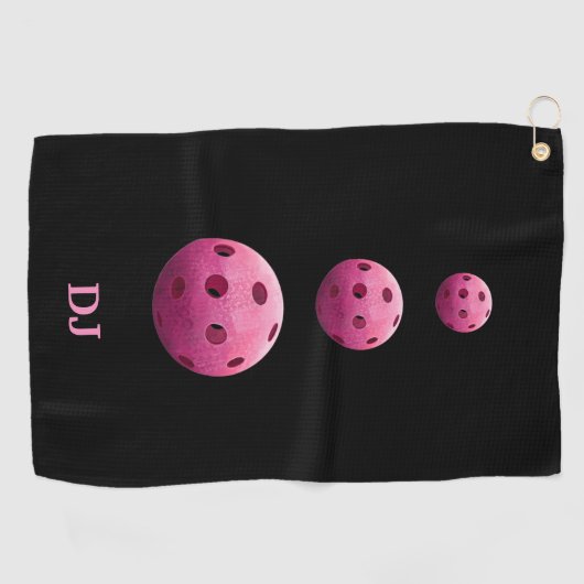 Pink Initialen Sweat Towel Golfhanddoek (Horizontaal)