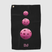 Pink Initialen Sweat Towel Golfhanddoek (Voorkant)