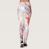 Pink ink strokes in marble rock leggings (Achterkant)