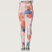Pink ink strokes in marble rock leggings (Voorkant)