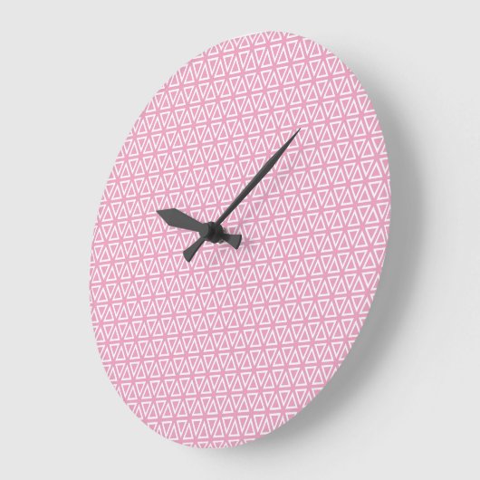 Pink Inverted Triangle Pattern Wall clock Grote Klok (Hoek)