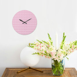 Pink Inverted Triangle Pattern Wall clock Grote Klok