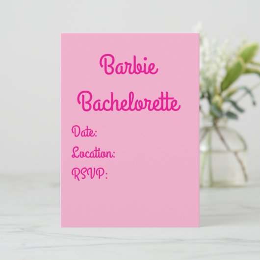 Pink Invitation Kaart (Staand voorkant)