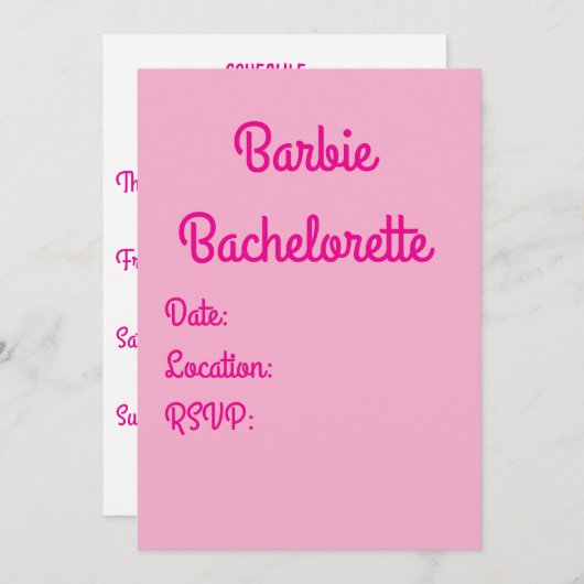 Pink Invitation Kaart (Voorkant / Achterkant)