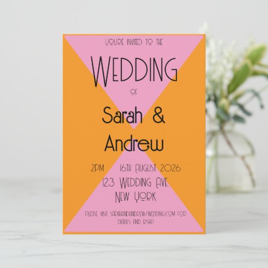 Pink Invitation Kaart (Staand voorkant)