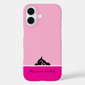 Pink iPhone Case with Cute Kitten Design (Achterkant)