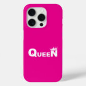 Pink iPhone case with 'Queen' (Achterkant)