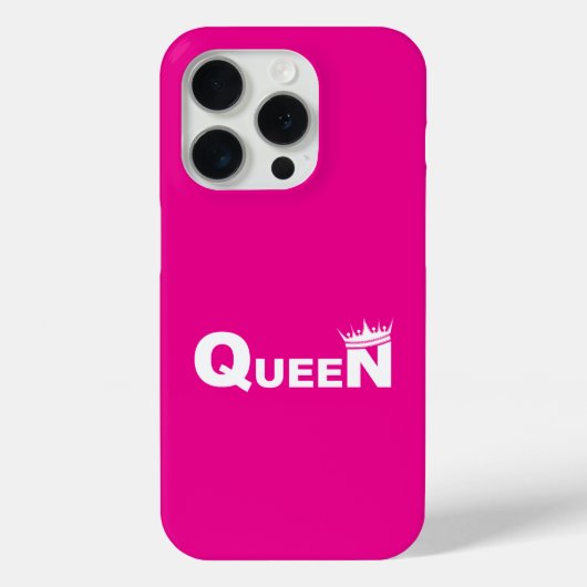 Pink iPhone case with 'Queen' (Achterkant)
