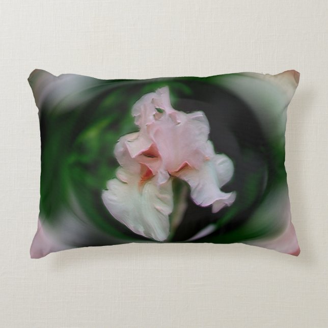Pink Iris Floral Abstracte kunst Accent Kussen (Voorkant)
