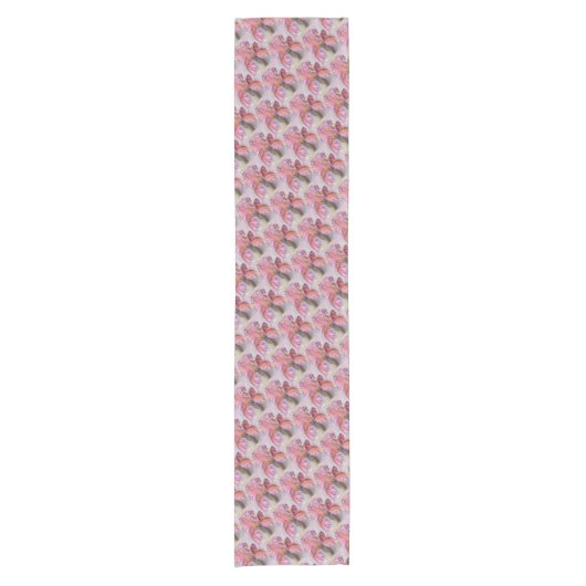 PINK IRIS KORTE TABLE RUNNER KORTE TAFELLOPER (Voorkant)