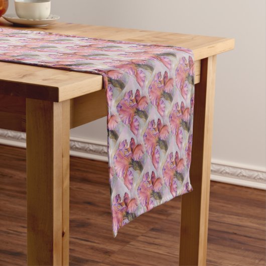 PINK IRIS KORTE TABLE RUNNER KORTE TAFELLOPER (Voorbeeld)