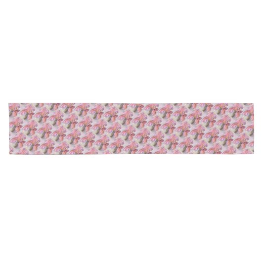 PINK IRIS KORTE TABLE RUNNER TAFELLOPER (Horizontaal)