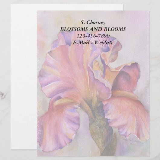 PINK IRIS  LETTERHEAD BRIEFHOOFD (Voorkant / Achterkant)