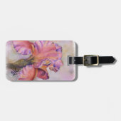 PINK IRIS PERSONALISEERD BAGAGELABEL (Voorkant horizontaal)
