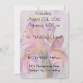 PINK IRIS  WEDDING INVITATIE KAART (Achterkant)