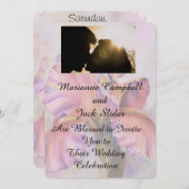 PINK IRIS  WEDDING INVITATIE KAART (Voorkant / Achterkant)