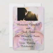 PINK IRIS  WEDDING INVITATIE KAART (Voorkant)