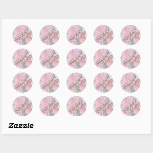 PINK IRIS WEDDING STICKERS (Vel)