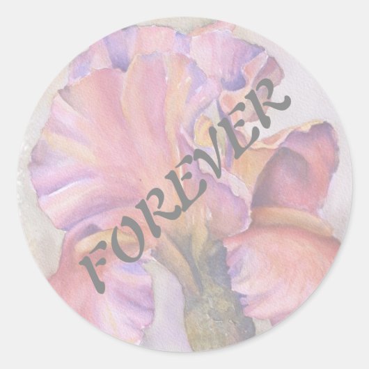 PINK IRIS WEDDING STICKERS (Voorkant)