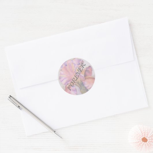 PINK IRIS WEDDING STICKERS (Envelop)
