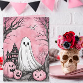 Pink is het nieuwe Oranje spook en pompoen Hallowe Kaart