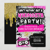 Pink is niet niets anders dan een Youngsta Party H Kaart (Voorkant / Achterkant)