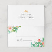 Pink Island Botanical Wedding Plaatskaartje (Buitenkant ongevouwen)