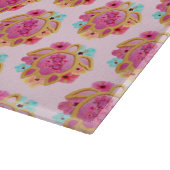 Pink Island Tropical Sea Turtles Floral Snijplank (Hoek)