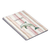 Pink Ivory Cream Stripes Dolphin Notitieboek (Rechterzijde)