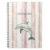 Pink Ivory Cream Stripes Dolphin Notitieboek (Voorkant)