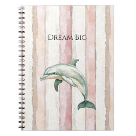 Pink Ivory Cream Stripes Dolphin Notitieboek