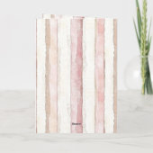 Pink Ivory Cream Stripes Pink Orchids Birthday Kaart (Achterkant)