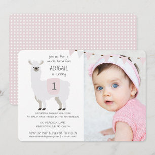 Pink & Ivory Cute Llama Ziekendag Kaart