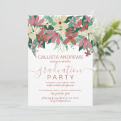 Pink Ivory Floral Greenery Bouquet Afstuderen Kaart (Staand voorkant)