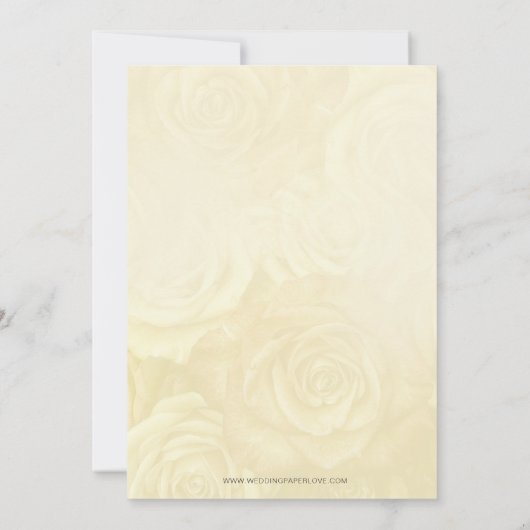 Pink Ivory Rozen  Bridal Tea Party Kaart (Achterkant)