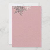 Pink Ivory Snowflake Winter Weddenschap Kaart (Achterkant)