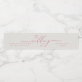 Pink Ivory Thank You Celebration for Wedding Waterfles Etiket (Enkel label)