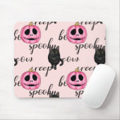 Pink Jack-O-Lantern and Black Cat Muismat (Met muis)