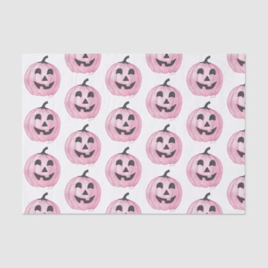 Pink Jack-O-Lantern Tissuepapier (Voorkant)