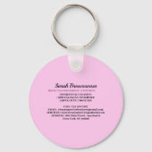 Pink Janitorial Cartoon Cleaning Professional Sleutelhanger (Achterkant)