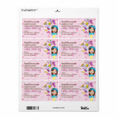 Pink Janitorial Woman Custom Cartoon Cleaning Etiket (Full Sheet)