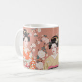 Pink Japanese Geisha Coffee Mok (Voorkant links)