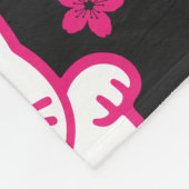 Pink Japanese Maneki-neko Fleece Deken (Hoek)