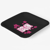 Pink Japanese Maneki-neko Papieren Bordje (Gebogen)