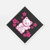 Pink Japanese Maneki-neko Servet (Hoek)