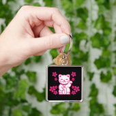 Pink Japanese Maneki-neko Sleutelhanger (Hand)